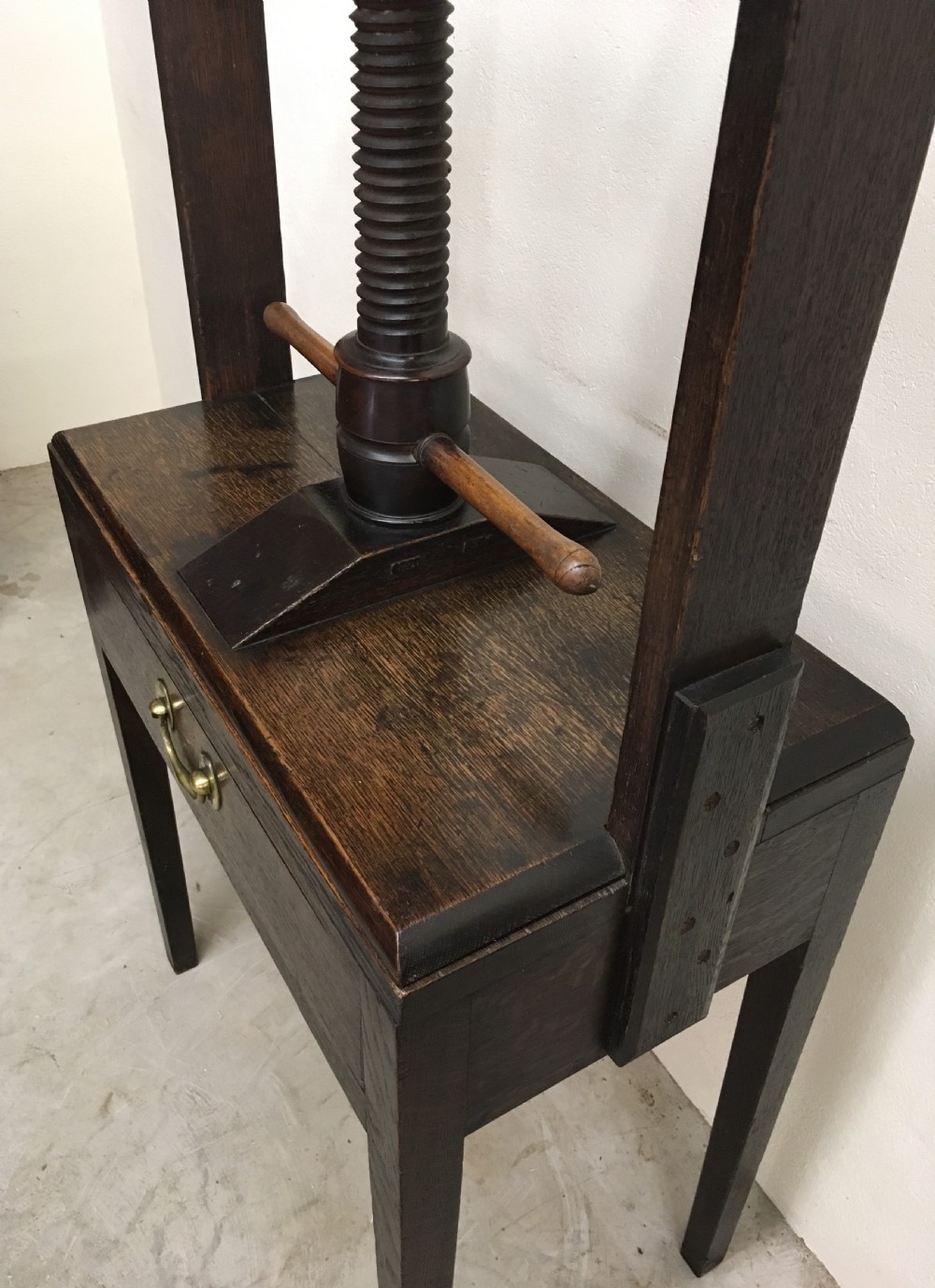 Antique Oak Linen Press Table  View IX