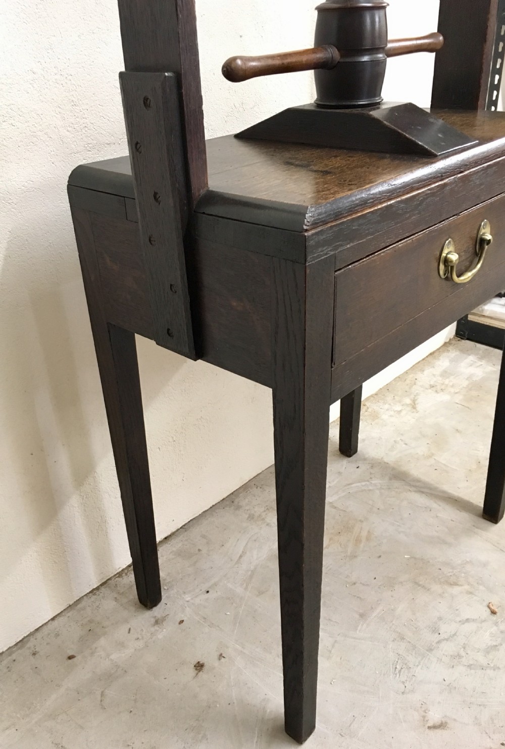 Antique Oak Linen Press Table  View X