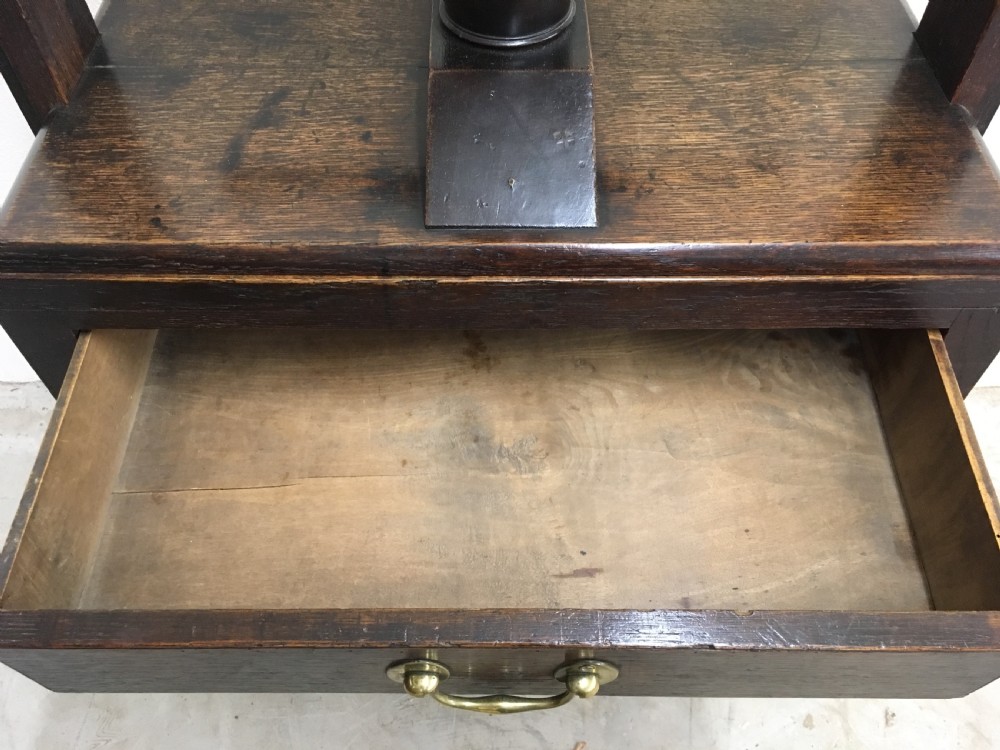 Antique Oak Linen Press Table  View XII