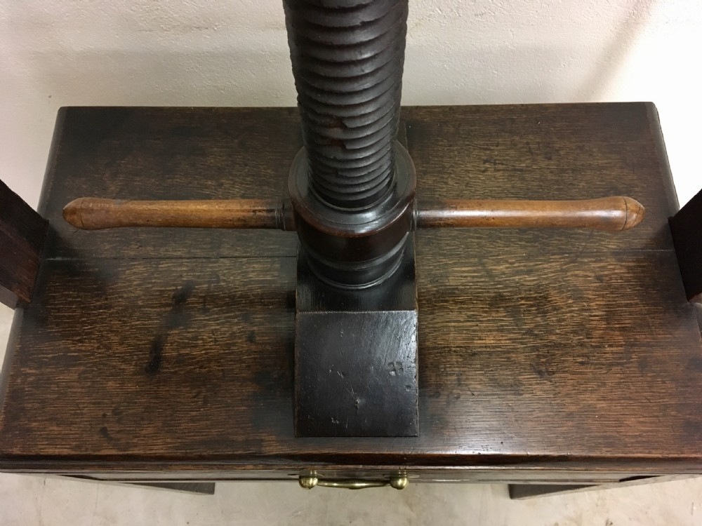 Antique Oak Linen Press Table  View XIII