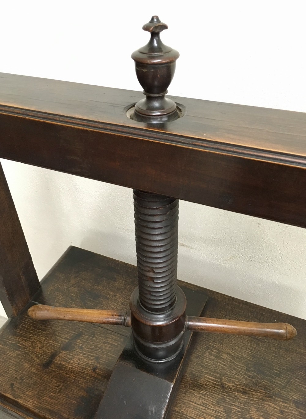 Antique Oak Linen Press Table  View XIV