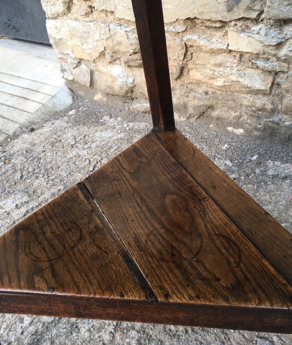 Antique Early 19th Century Pine and Elm Cricket Table View V