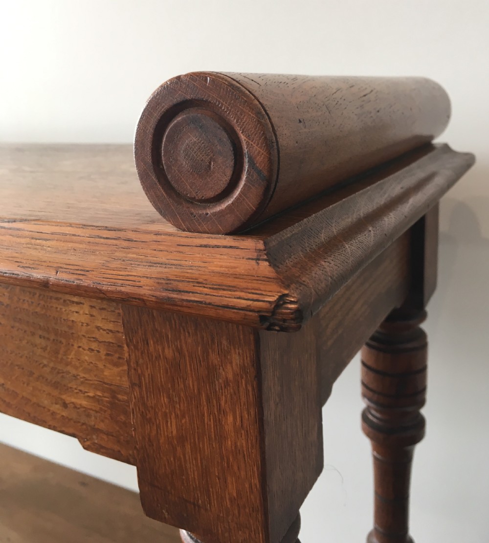 Antique Oak Window Bench Seat View IV