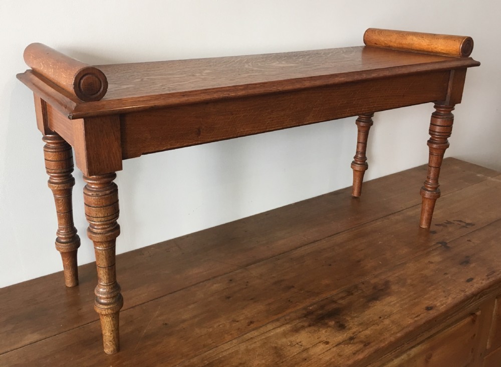 Antique Oak Window Bench Seat View VIII