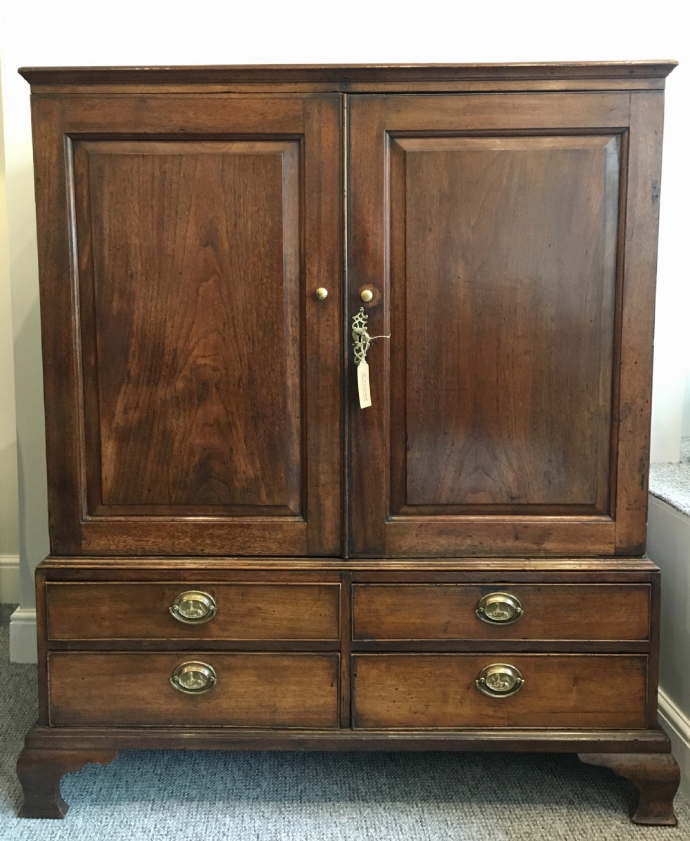 Georgian Mahogany Linen Press Cupboard