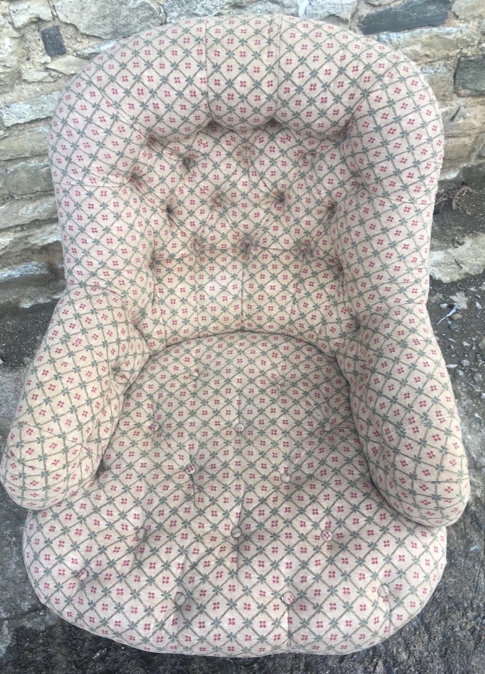 Antique Victorian Buttoned Nursing Tub Chair  View VI