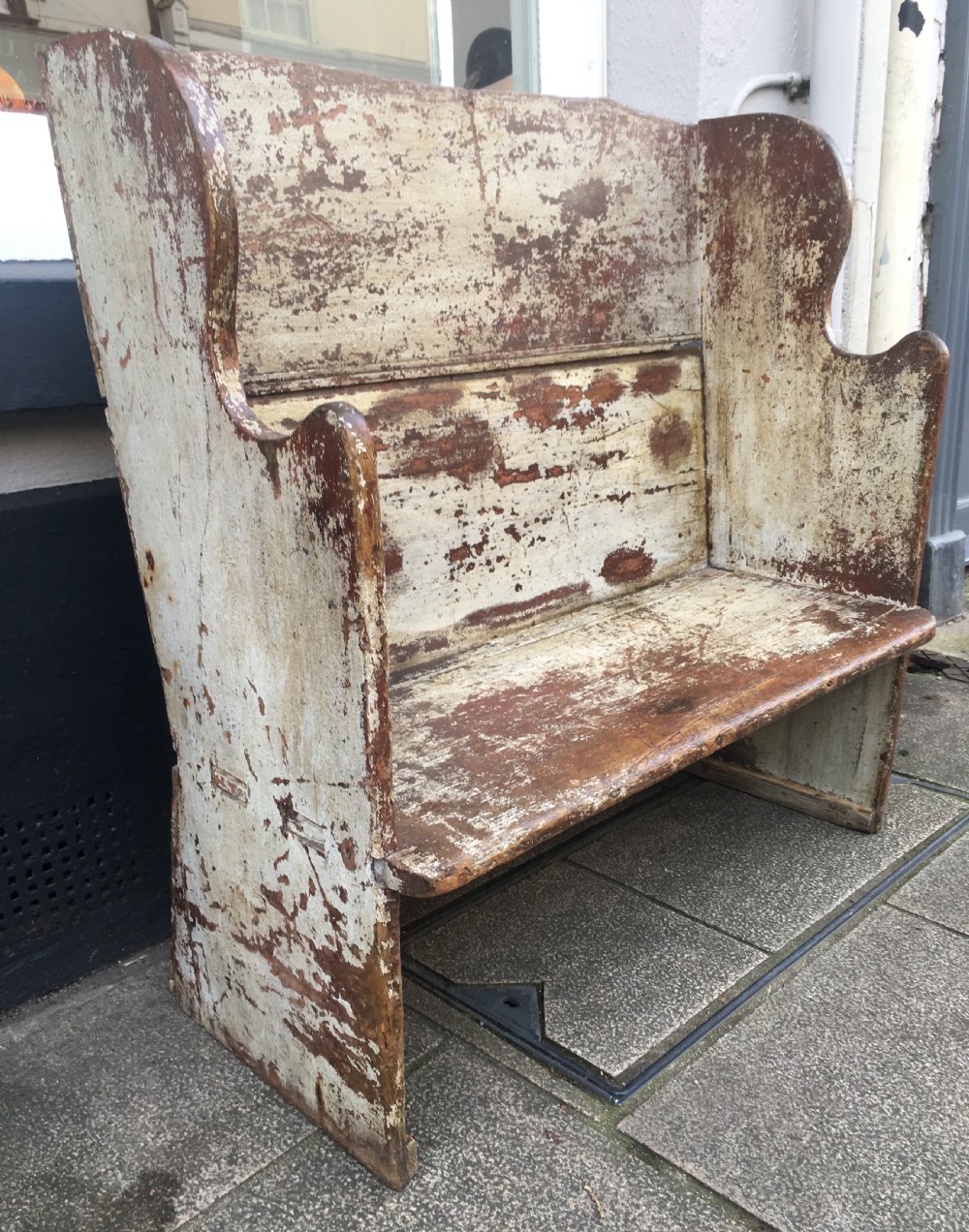 Antique 18th Century Primitive Childs Settle in Original Paint View III