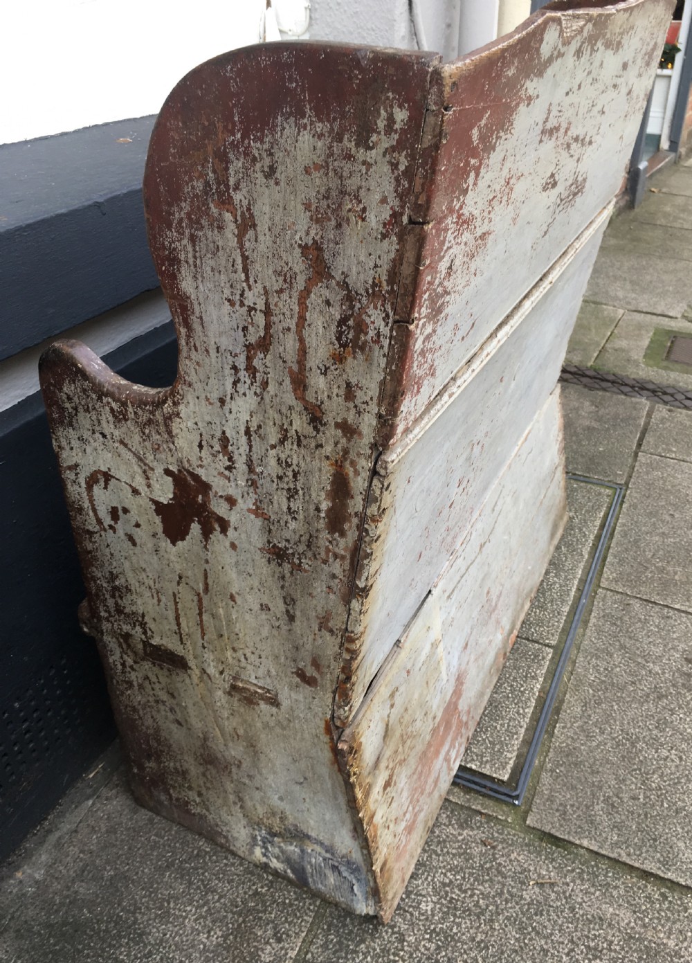 Antique 18th Century Primitive Childs Settle in Original Paint View X