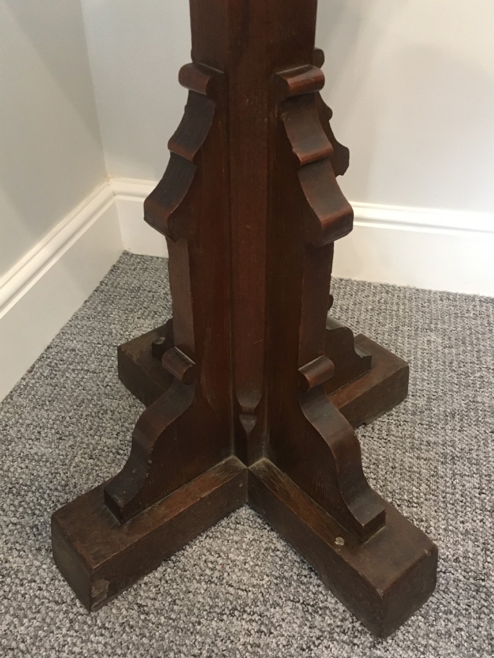 Antique Gothic Oak Double Sided Church Lectern  View V