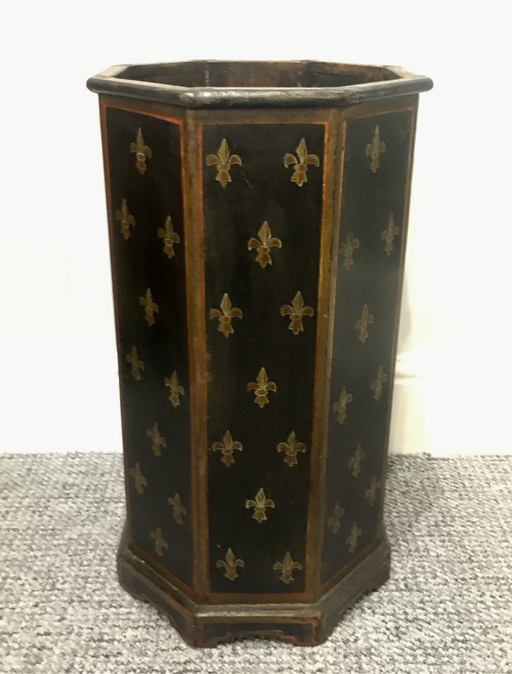 Antique Octagonal Painted Wooden Stick Stand View II
