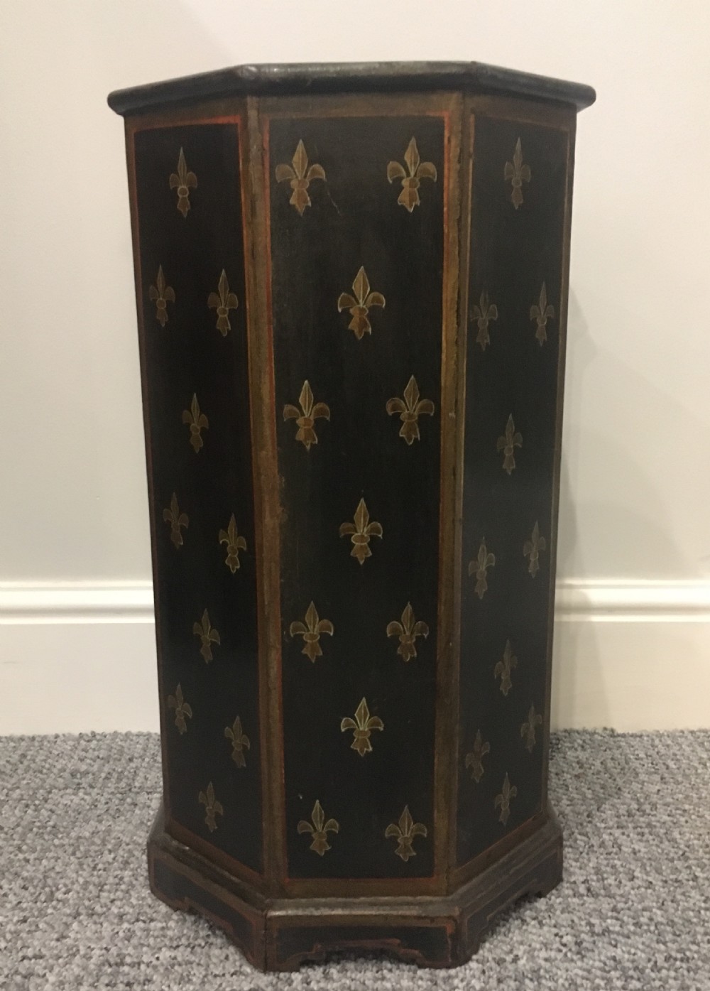 Antique Octagonal Painted Wooden Stick Stand View IV