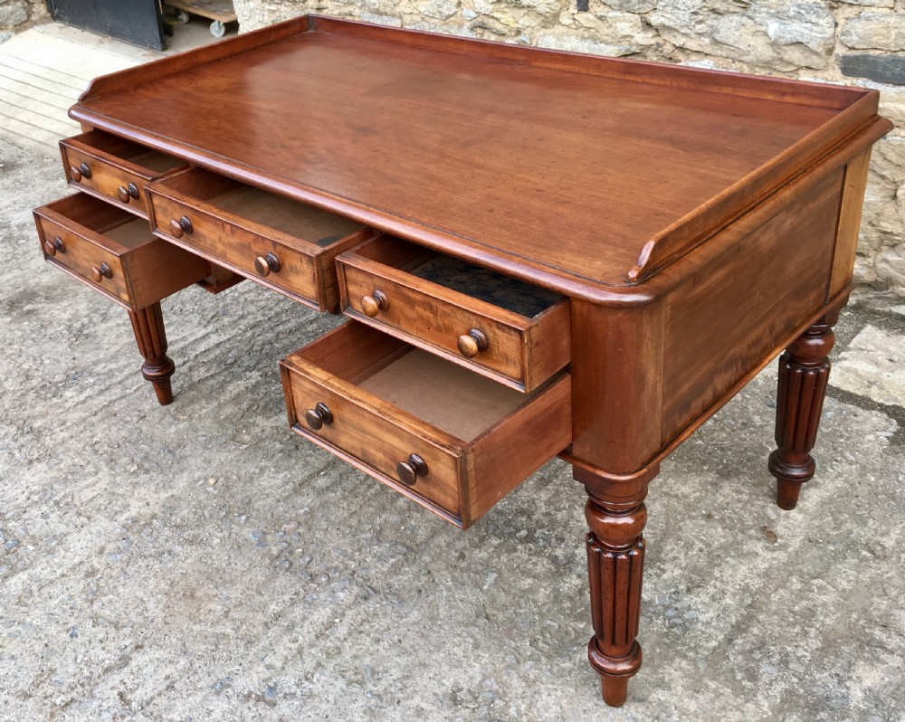 Antique Victorian Mahogany Writing Desk View VIII