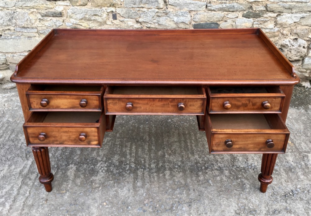 Antique Victorian Mahogany Writing Desk View IX