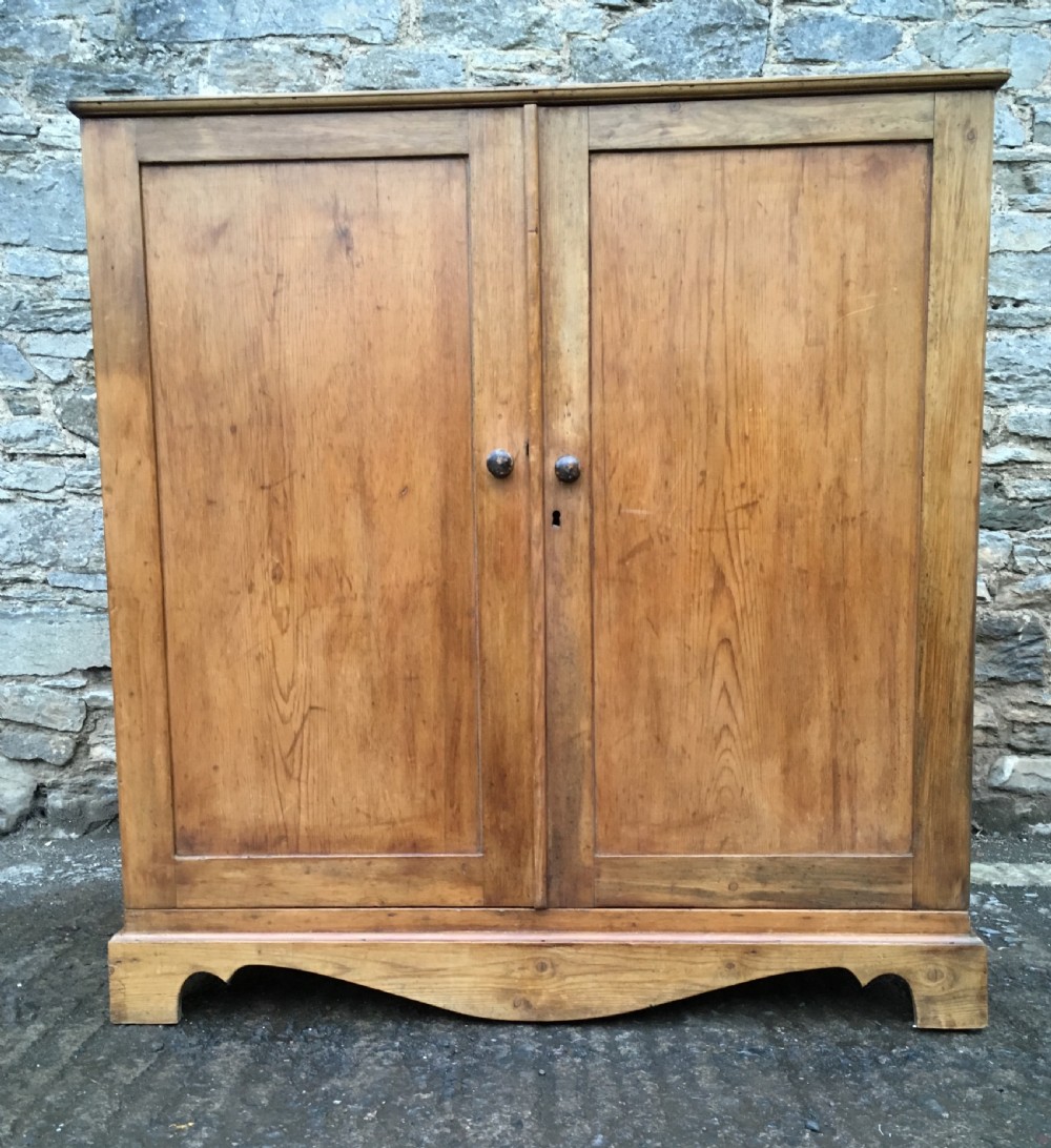 Antique Victorian Pine Linen Cupboard 
