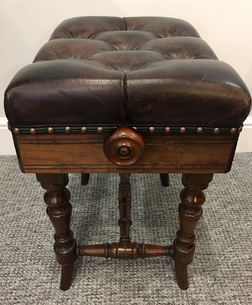 Antique Victorian Rosewood Adjustable Piano Stool Marsdens Patent  View VII