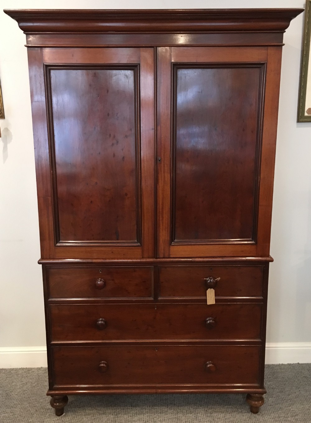 Antique Victorian Mahogany Linen Press Cupboard View III