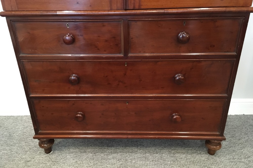 Antique Victorian Mahogany Linen Press Cupboard View V