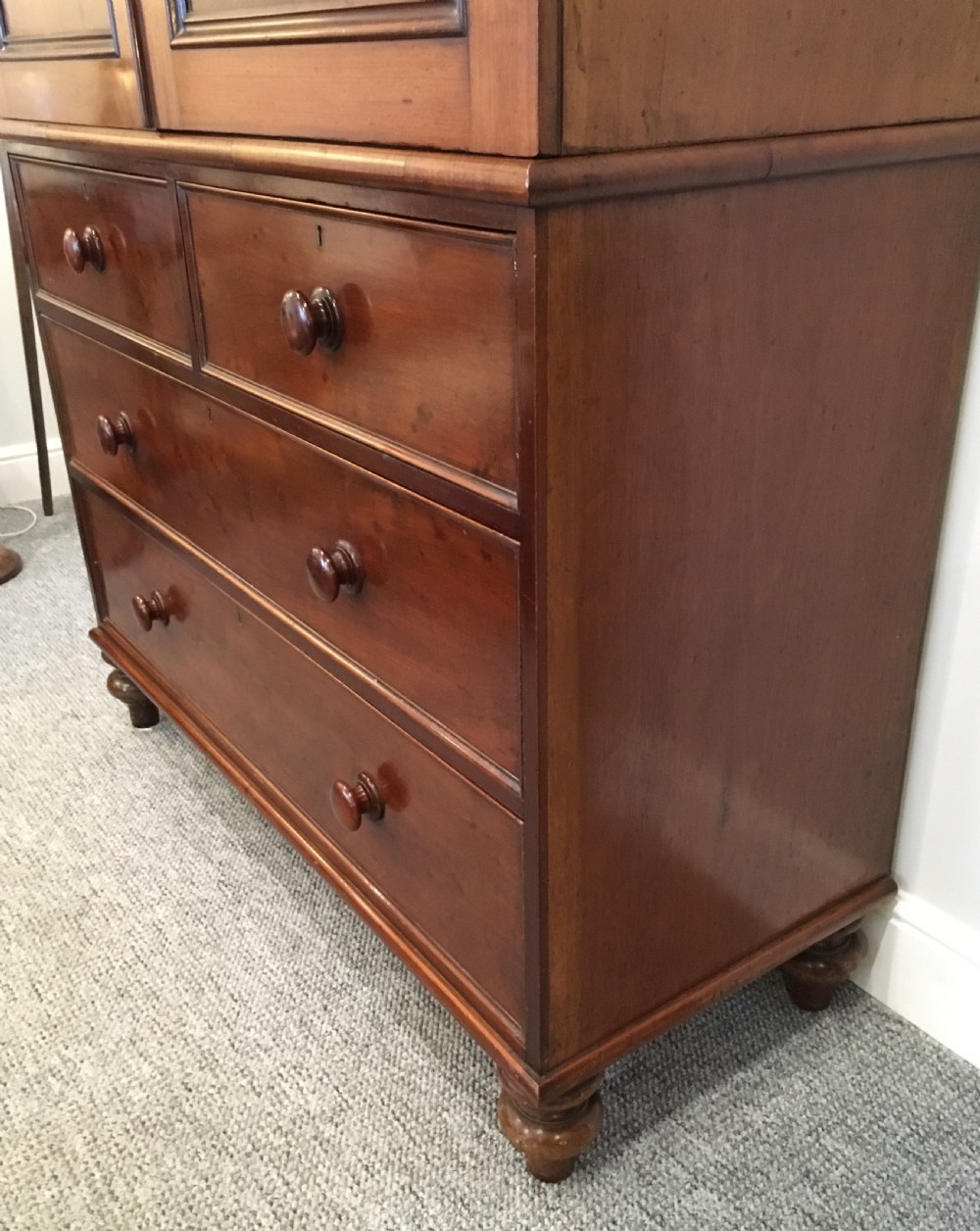 Antique Victorian Mahogany Linen Press Cupboard View VI