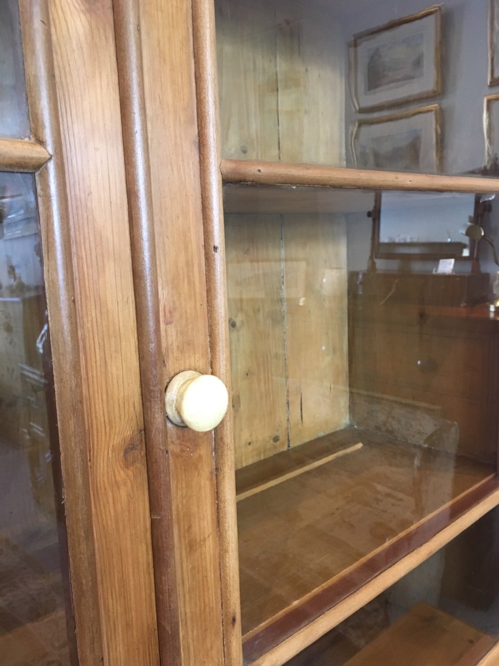 Antique Victorian Stripped Pine Glazed Kitchen Dresser View VIII