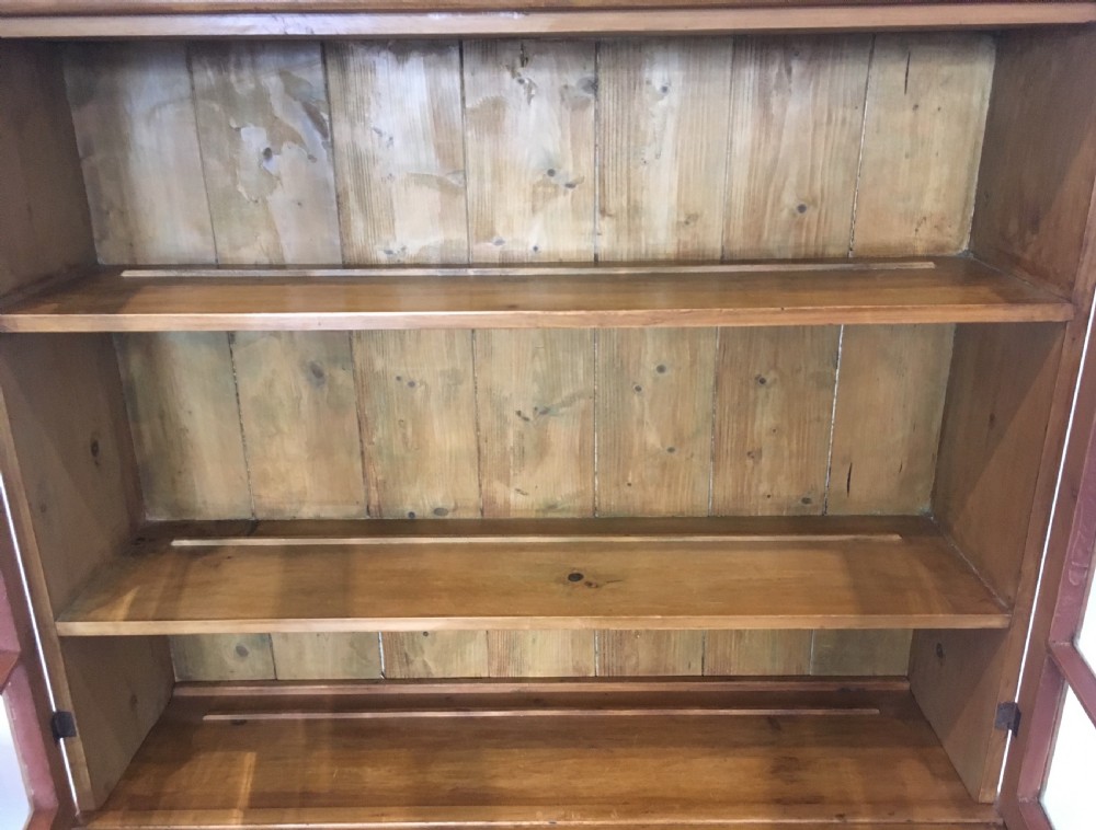 Antique Victorian Stripped Pine Glazed Kitchen Dresser View IX