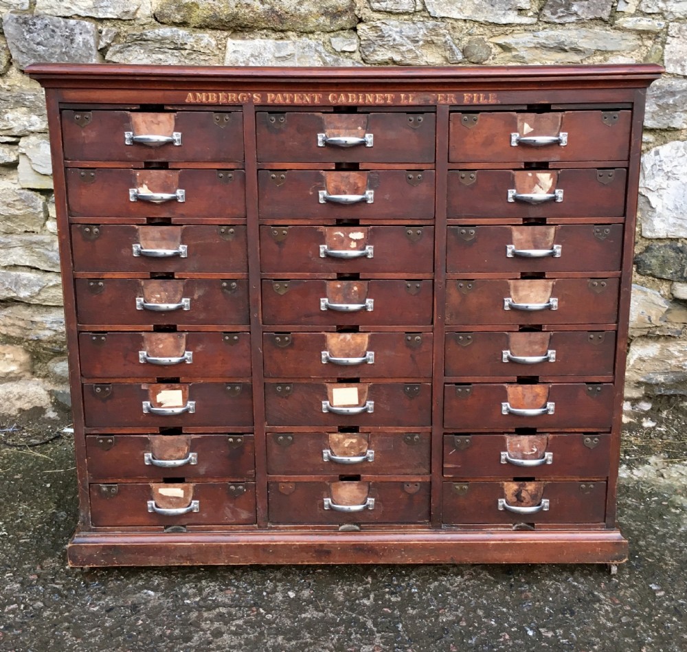 Antique Ambergs Patent Cabinet Letter File Drawers