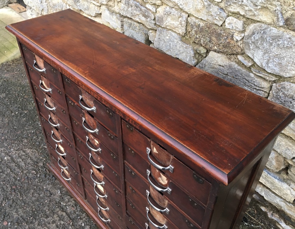 Antique Ambergs Patent Cabinet Letter File Drawers View VI