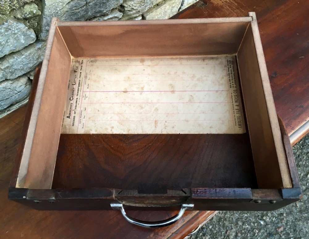 Antique Ambergs Patent Cabinet Letter File Drawers View X
