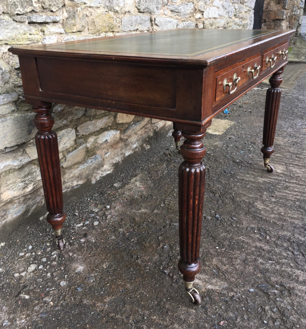 Antique Victorian Oak Library Writing Table  View IV