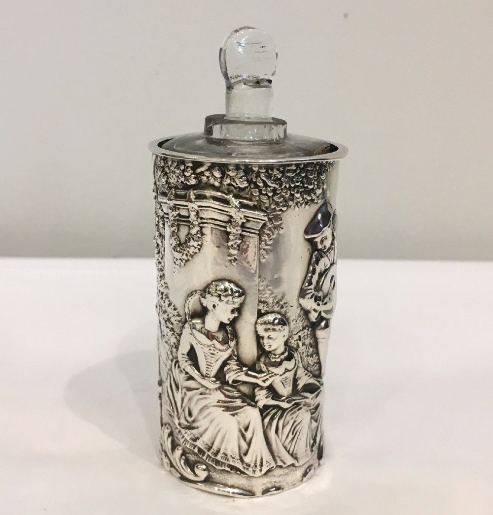 Antique Edwardian 1902 Silver Scent Bottle Holder