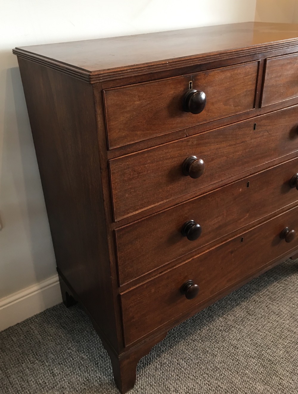 Large Antique Regency Mahogany Chest of Drawers View IX