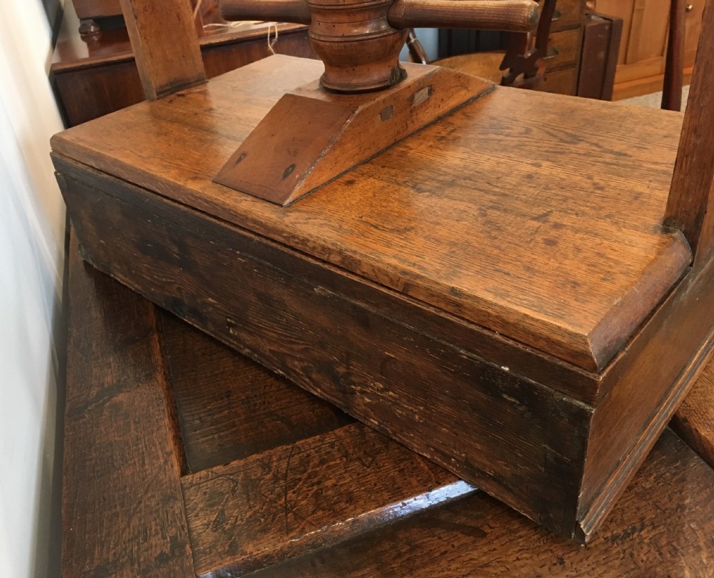 Antique Oak Tabletop Linen Press View VI