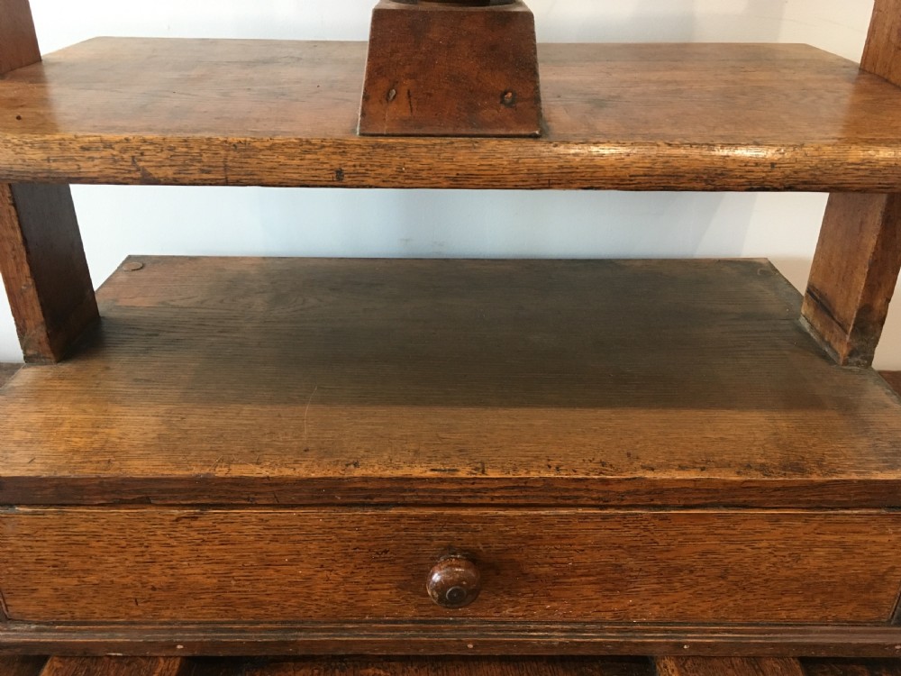 Antique Oak Tabletop Linen Press View VIII