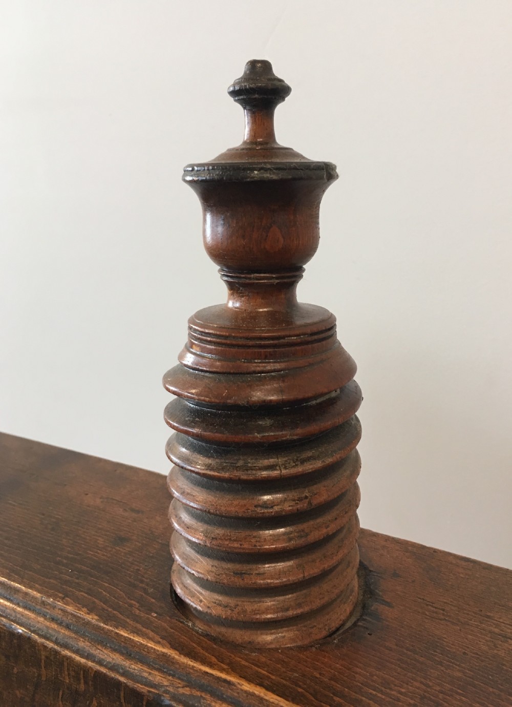 Antique Oak Tabletop Linen Press View IX