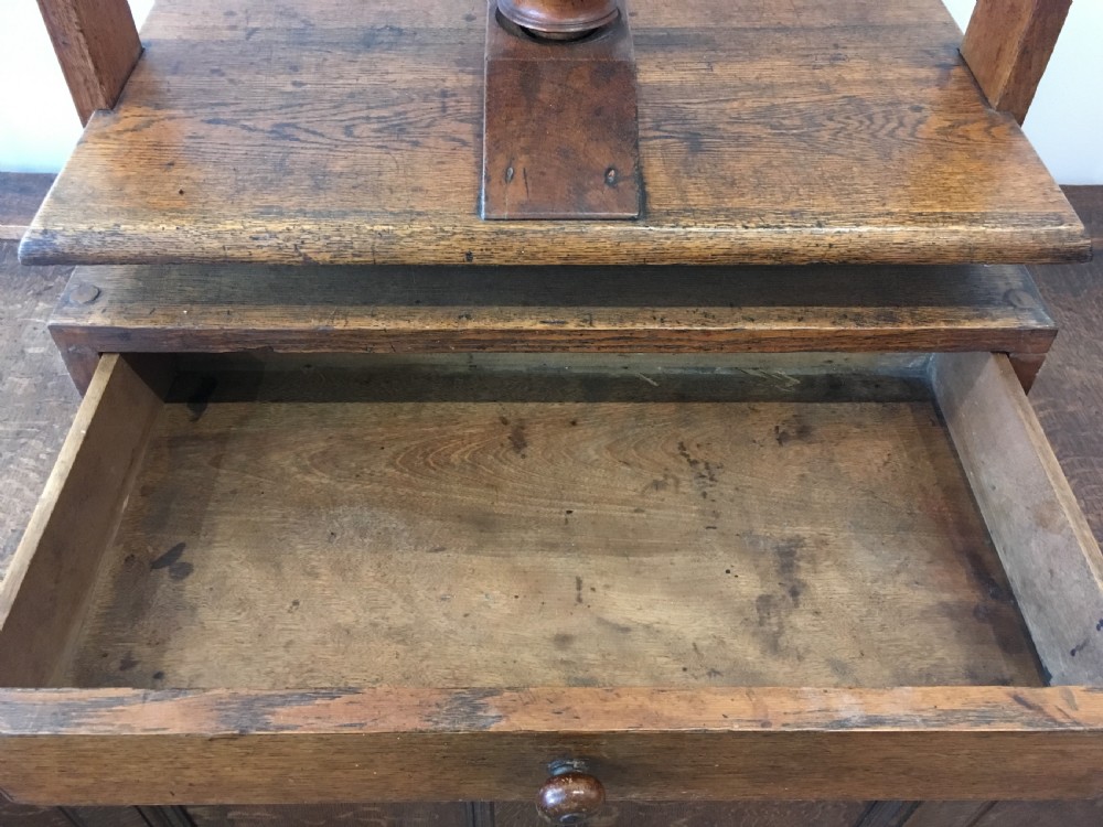 Antique Oak Tabletop Linen Press View X