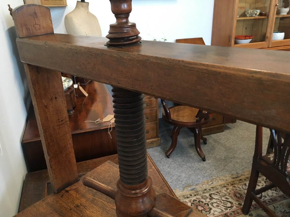 Antique Oak Tabletop Linen Press View XI