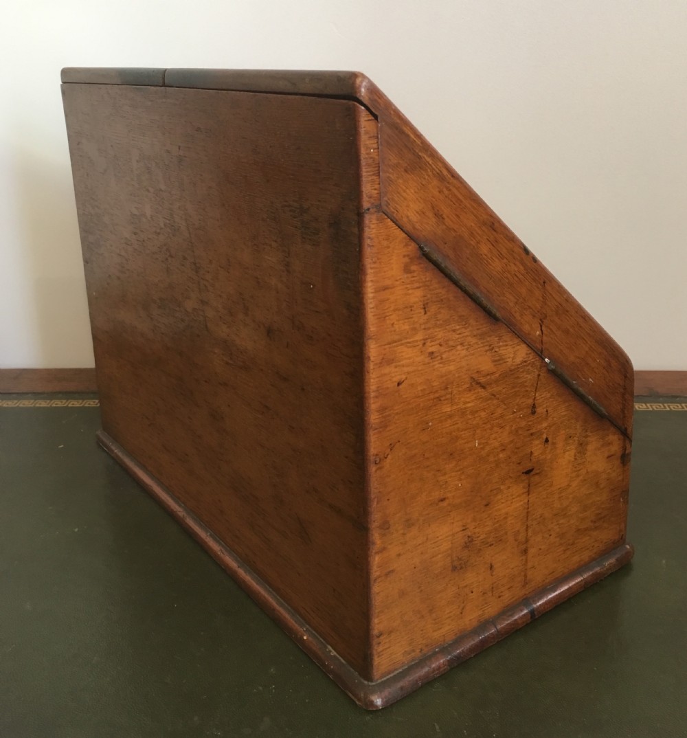 Antique Victorian Desktop Oak Stationery Cabinet View III