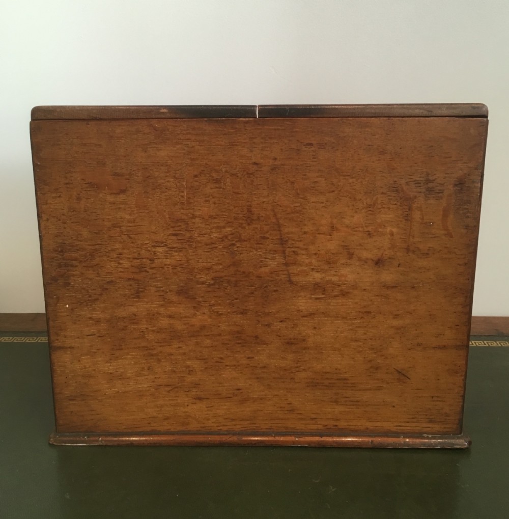Antique Victorian Desktop Oak Stationery Cabinet View V