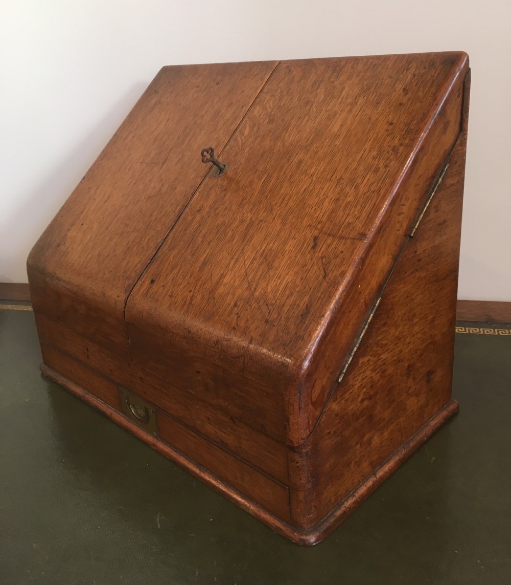 Antique Victorian Desktop Oak Stationery Cabinet View VI