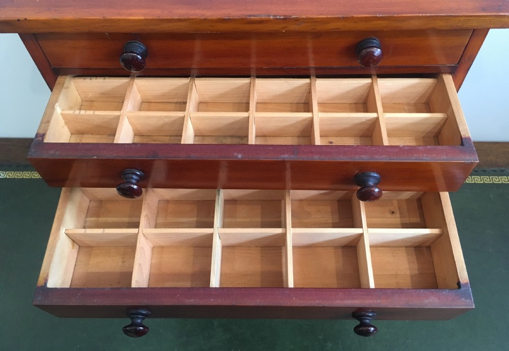 Antique Pine Tabletop Birds Egg Collectors Specimen Chest View VI