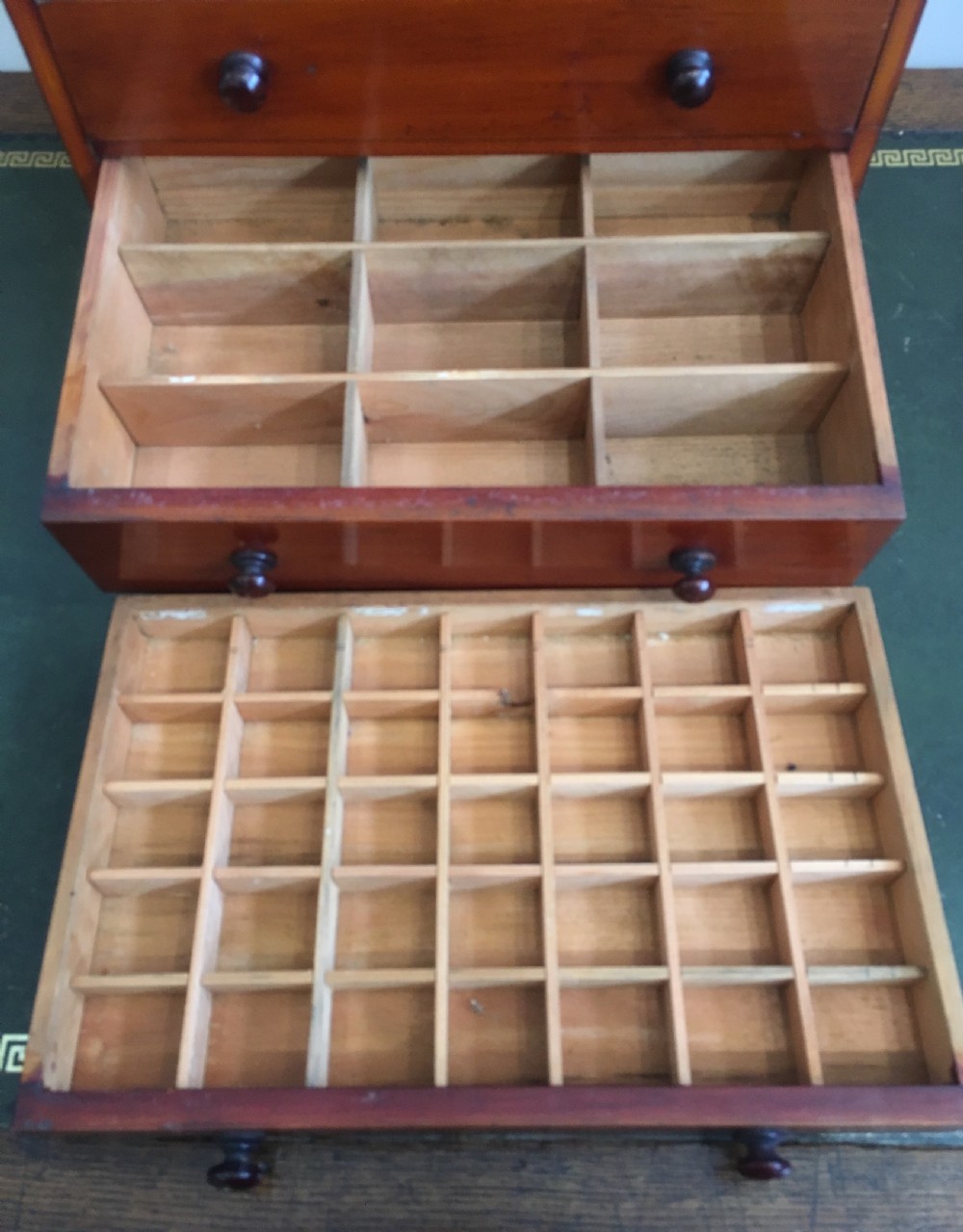 Antique Pine Tabletop Birds Egg Collectors Specimen Chest View VII