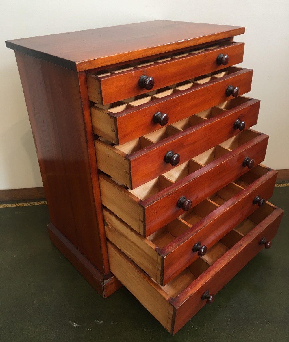 Antique Pine Tabletop Birds Egg Collectors Specimen Chest View VIII