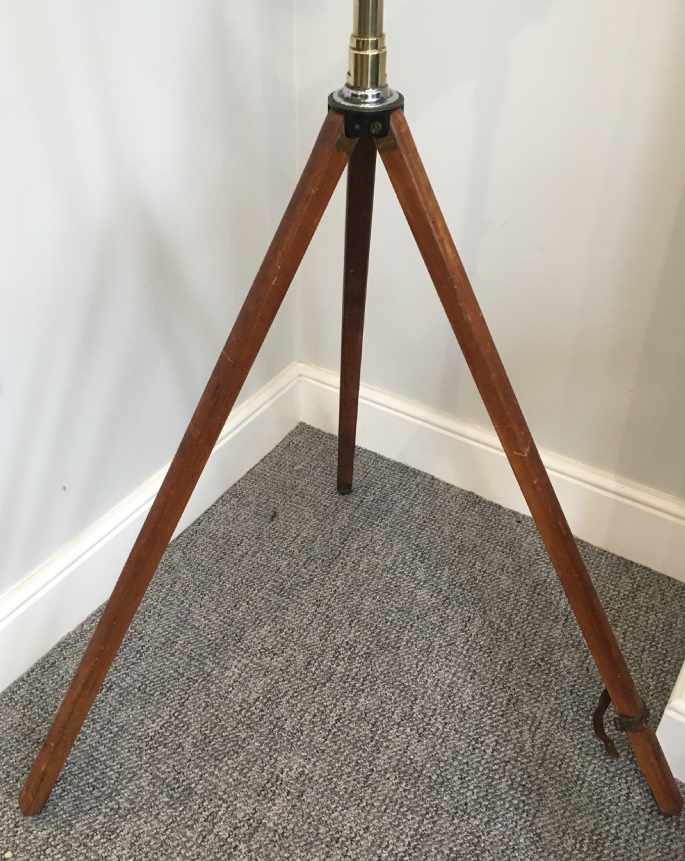 Large Antique Brass Telescope on Tripod by Aitchison & Co View III