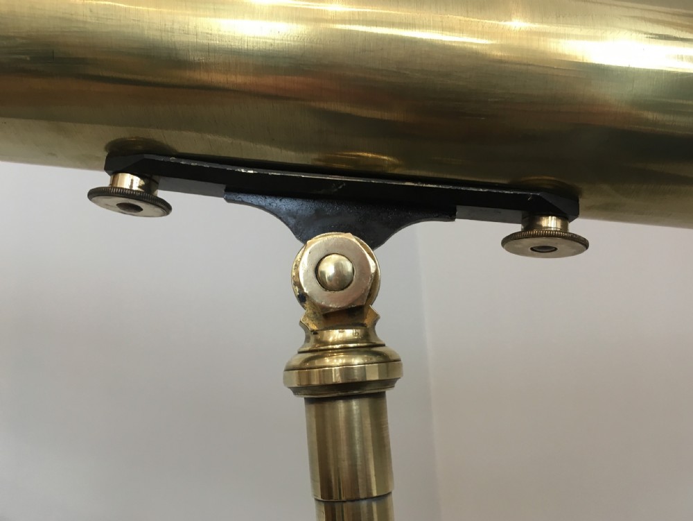 Large Antique Brass Telescope on Tripod by Aitchison & Co View VI