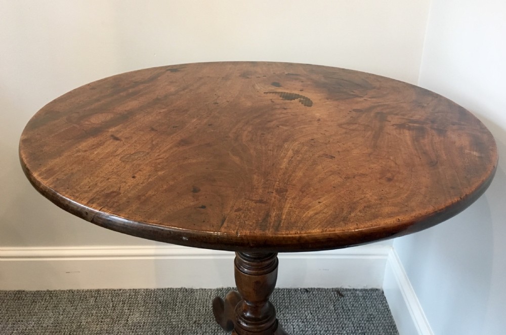 Antique Georgian Mahogany Tilt Top Occasional Table View IV