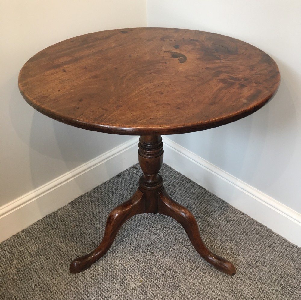 Antique Georgian Mahogany Tilt Top Occasional Table View V