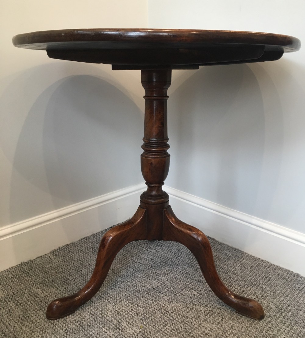Antique Georgian Mahogany Tilt Top Occasional Table View VII