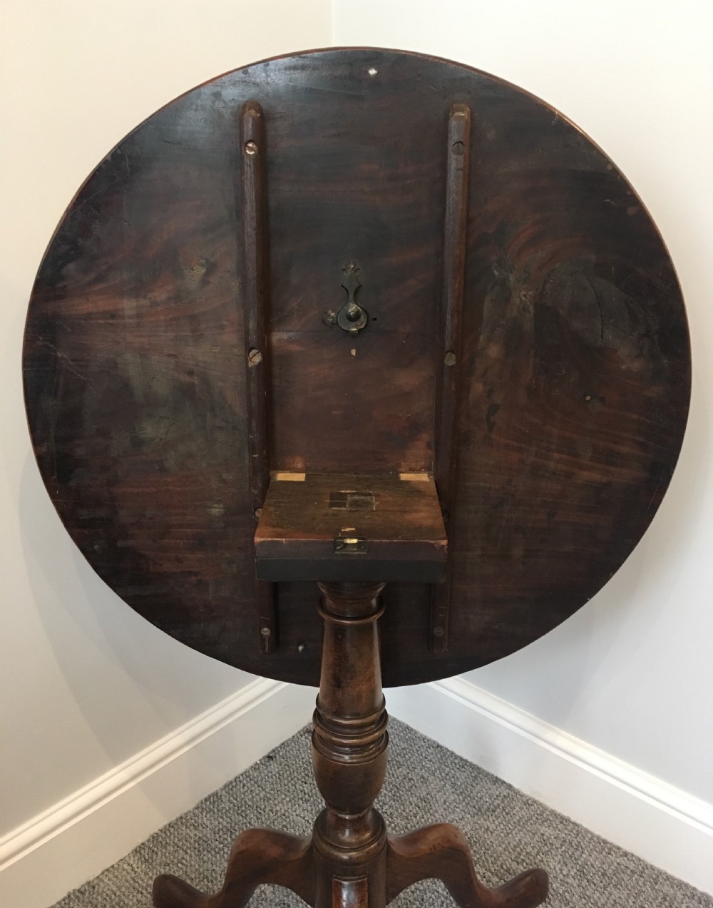 Antique Georgian Mahogany Tilt Top Occasional Table View VIII