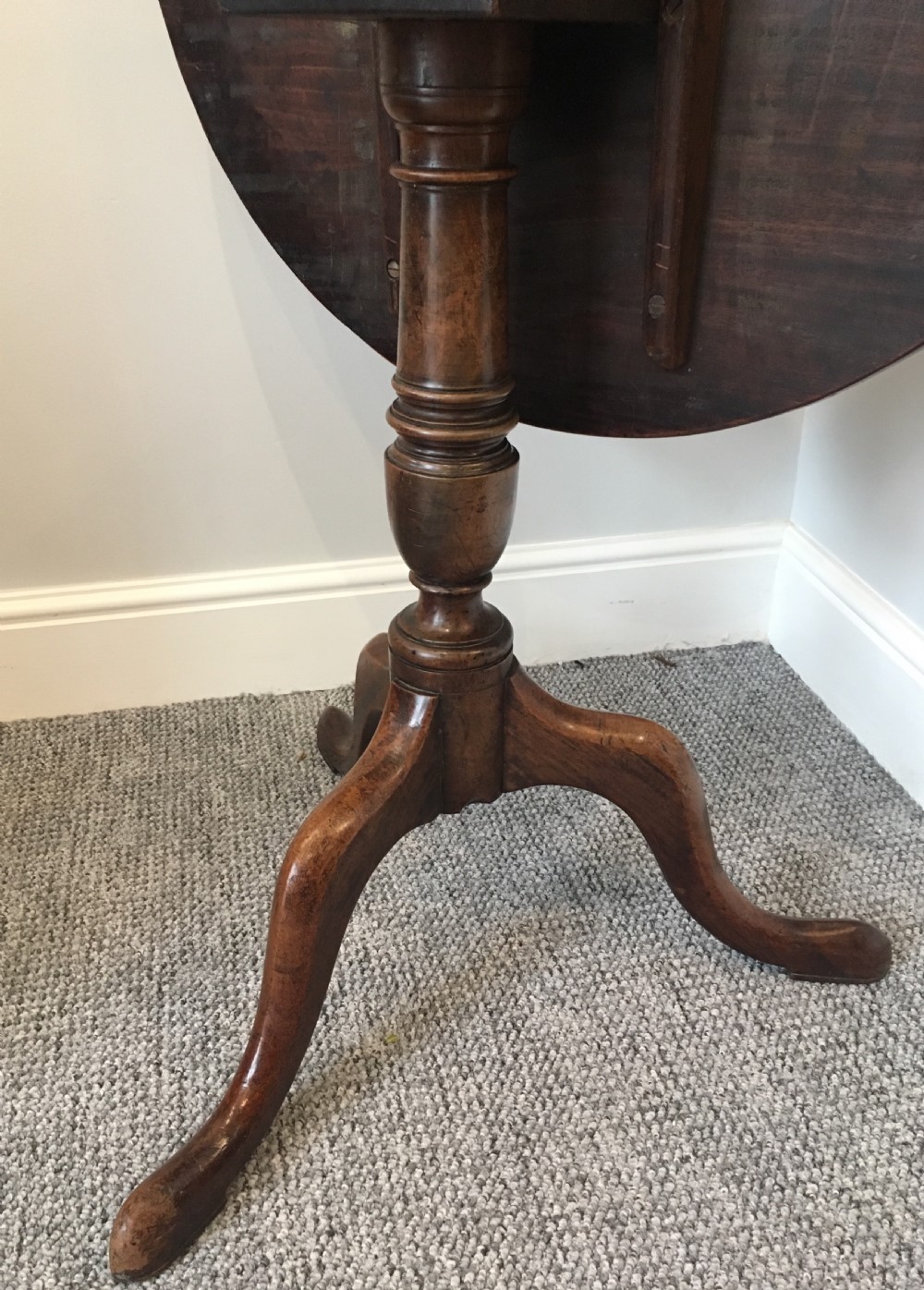 Antique Georgian Mahogany Tilt Top Occasional Table View IX