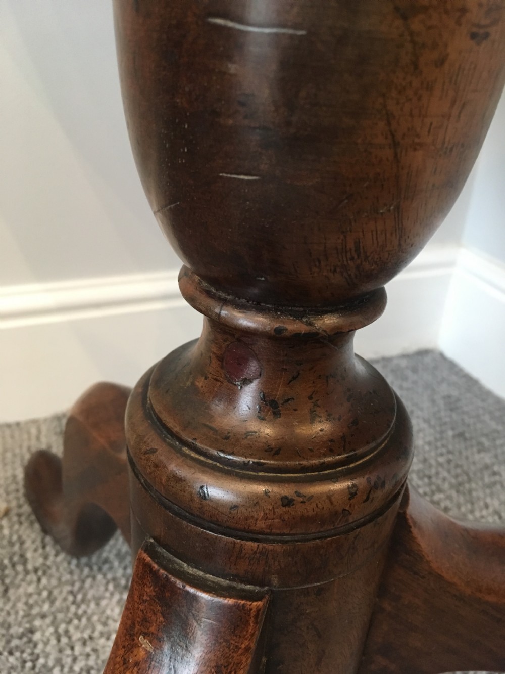 Antique Georgian Mahogany Tilt Top Occasional Table View X