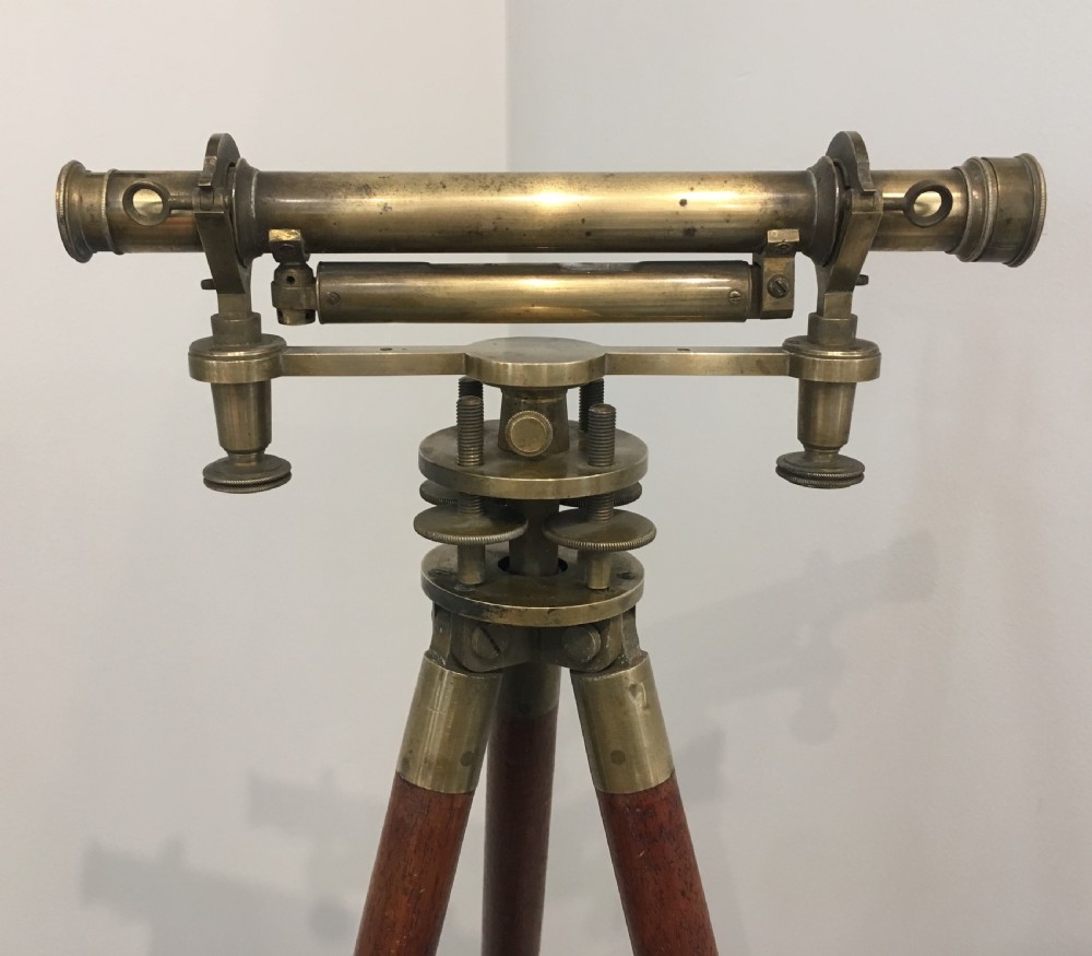 Antique Wye Surveyor's Level on Original Tripod with Box View II